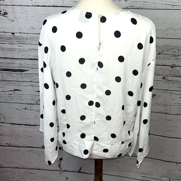 Worthington Polka Dot Bell Sleeve Blouse - Picture 6 of 8